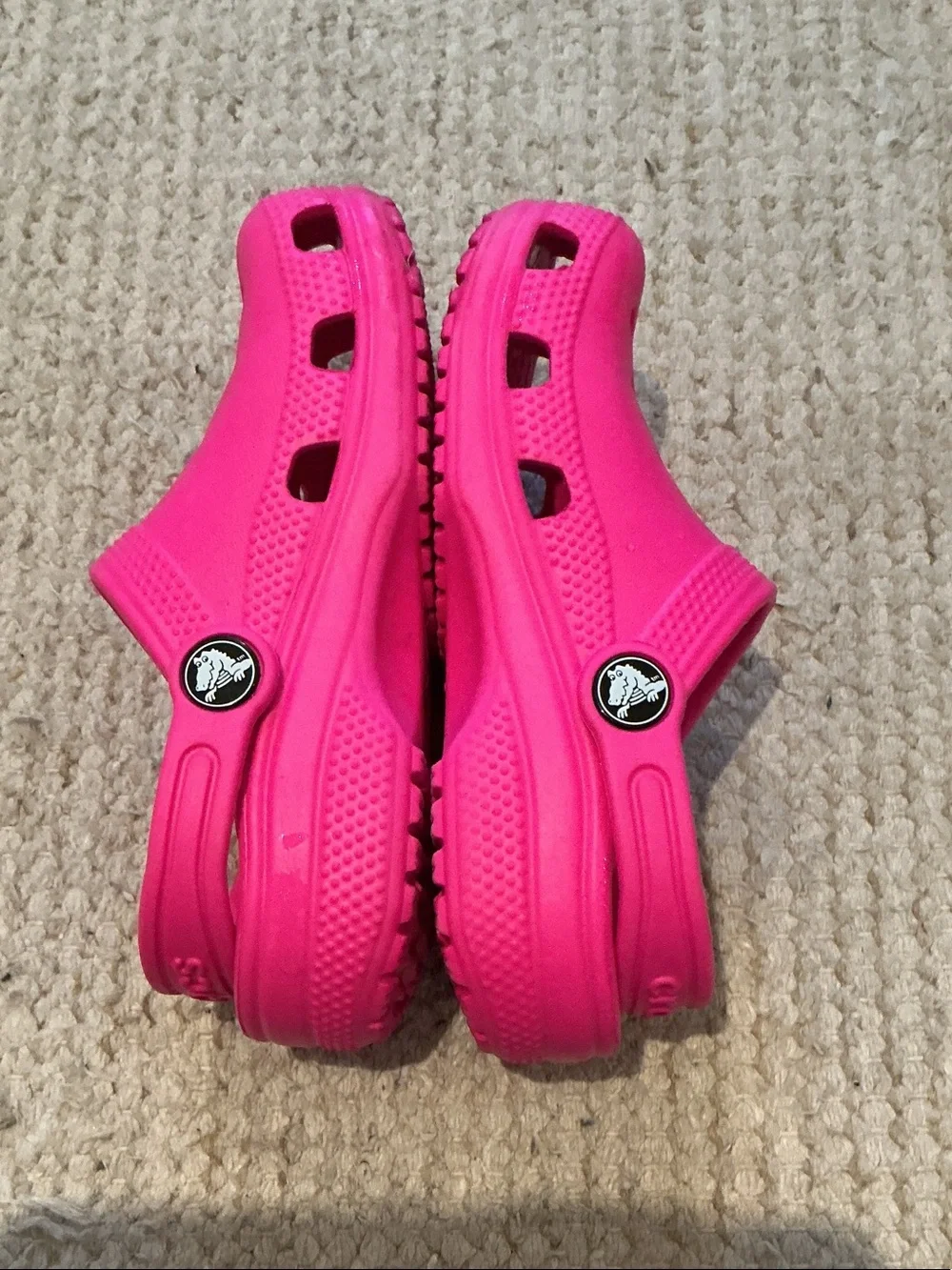 J. Crew Kids pink crocs size 11